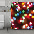 Defocused Christmas Lights Print Polyester Shower Curtain