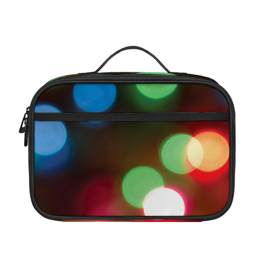 Defocused Christmas Lights Print Portable Lunch Bag