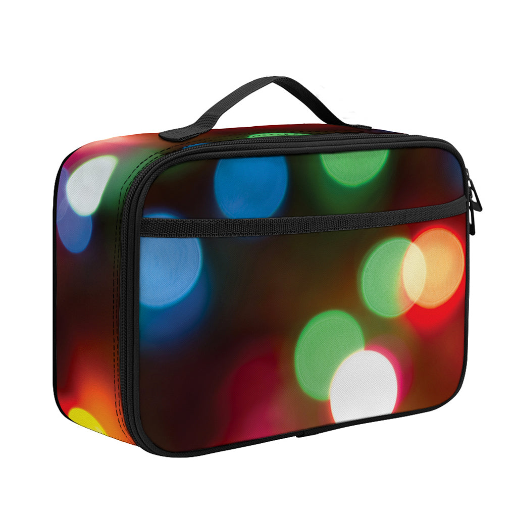 Defocused Christmas Lights Print Portable Lunch Bag