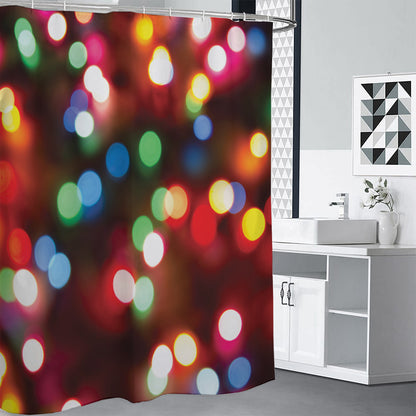 Defocused Christmas Lights Print Premium Shower Curtain