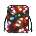 Defocused Christmas Lights Print Rectangular Crossbody Bag