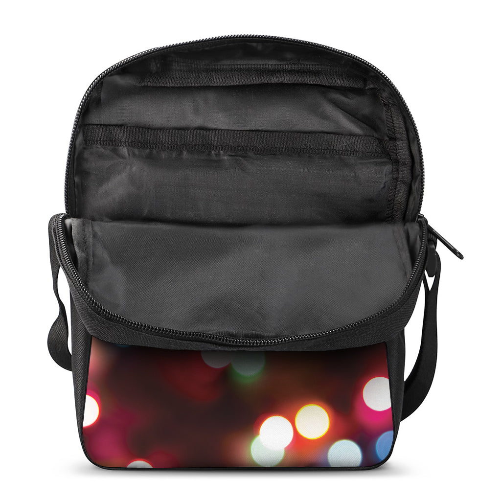 Defocused Christmas Lights Print Rectangular Crossbody Bag