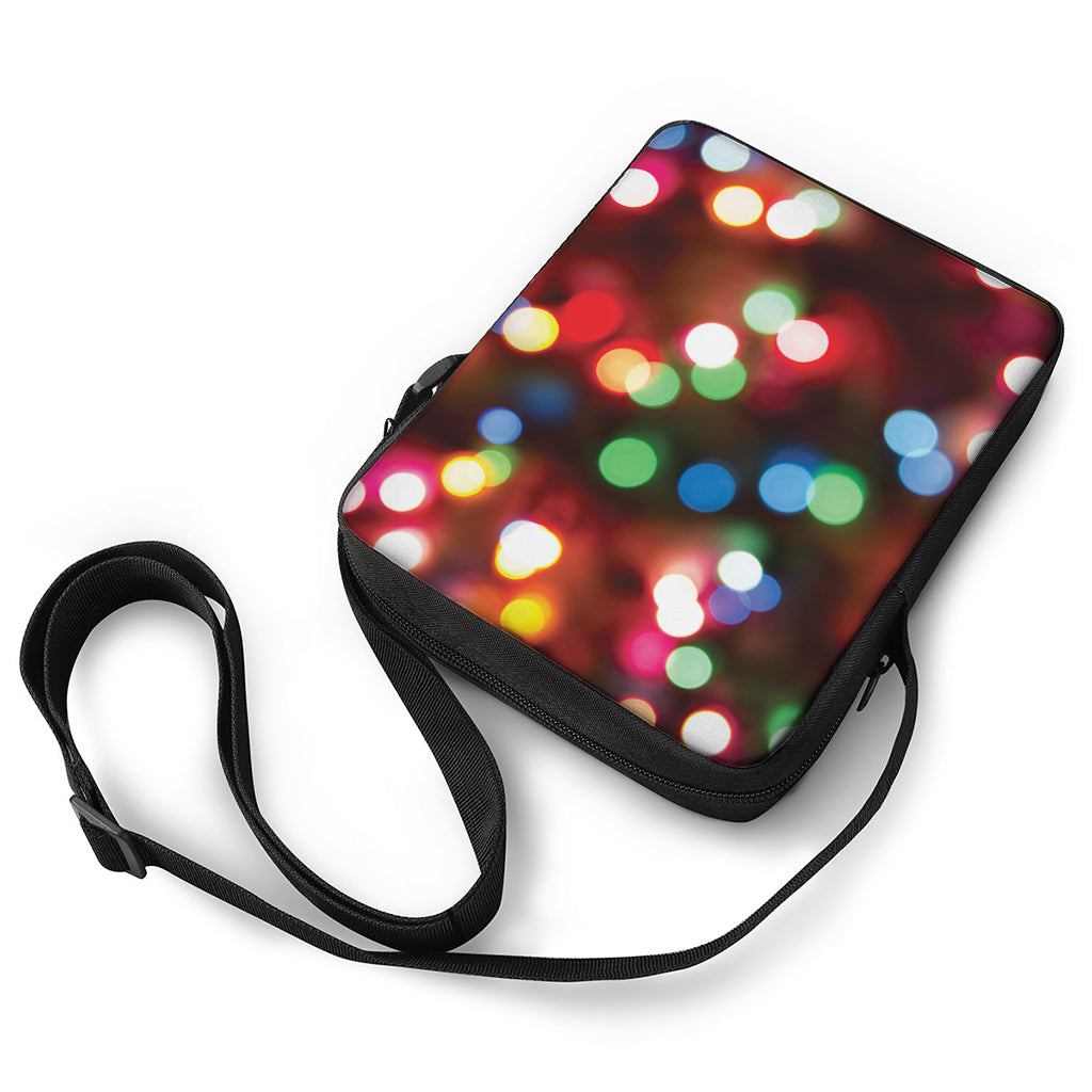 Defocused Christmas Lights Print Rectangular Crossbody Bag