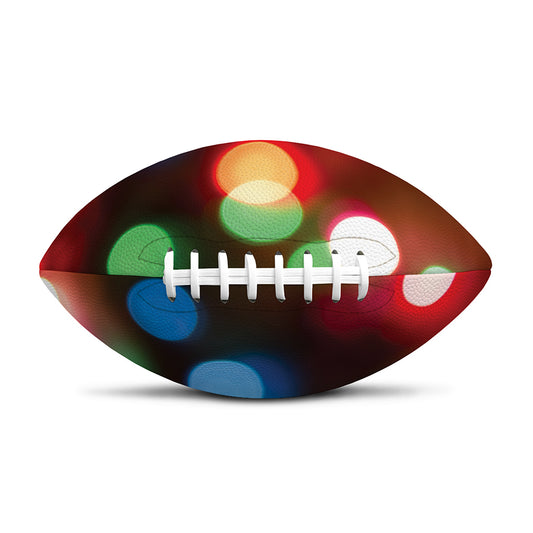 Defocused Christmas Lights Print Rugby Ball