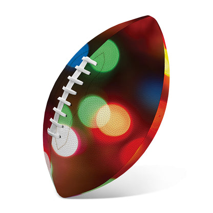 Defocused Christmas Lights Print Rugby Ball