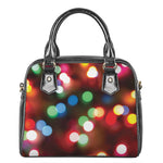 Defocused Christmas Lights Print Shoulder Handbag