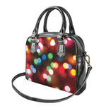 Defocused Christmas Lights Print Shoulder Handbag