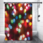 Defocused Christmas Lights Print Shower Curtain