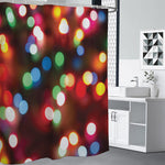 Defocused Christmas Lights Print Shower Curtain