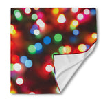 Defocused Christmas Lights Print Silk Bandana