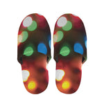 Defocused Christmas Lights Print Slippers