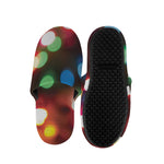 Defocused Christmas Lights Print Slippers