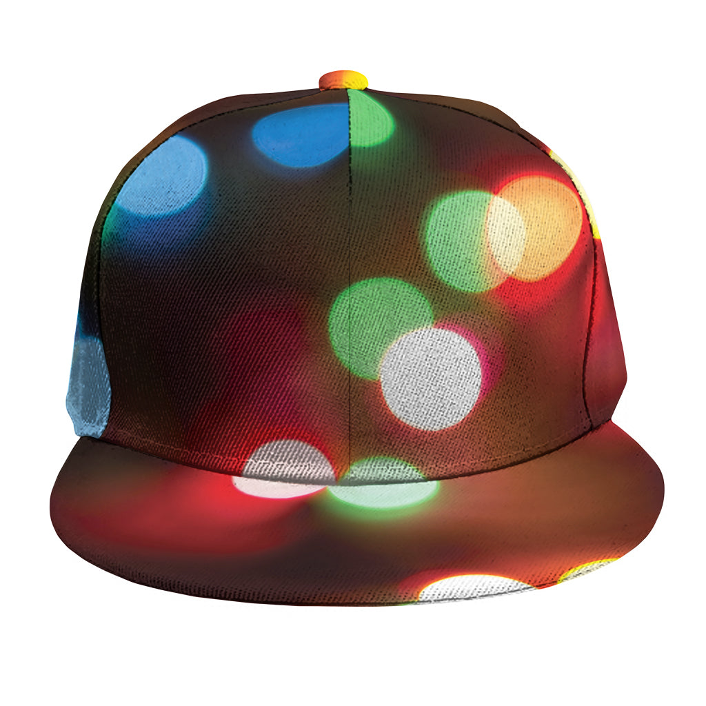 Defocused Christmas Lights Print Snapback Cap