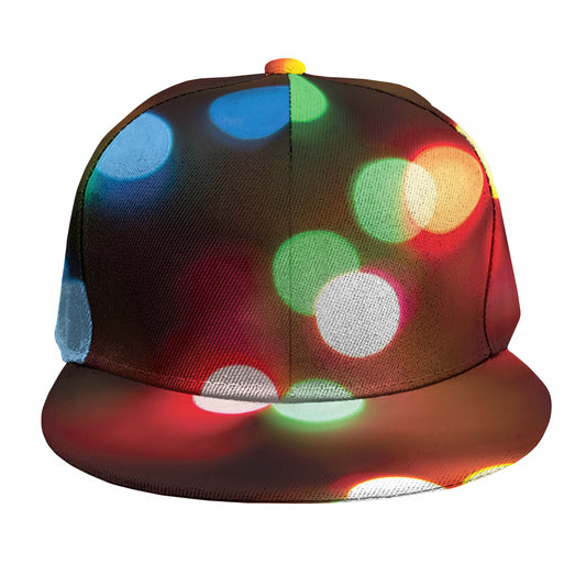 Defocused Christmas Lights Print Snapback Cap