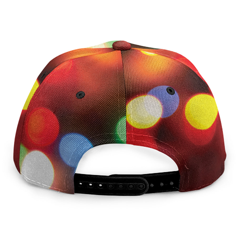 Defocused Christmas Lights Print Snapback Cap