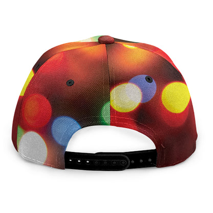 Defocused Christmas Lights Print Snapback Cap