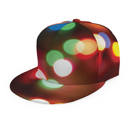Defocused Christmas Lights Print Snapback Cap
