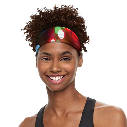 Defocused Christmas Lights Print Sports Headband