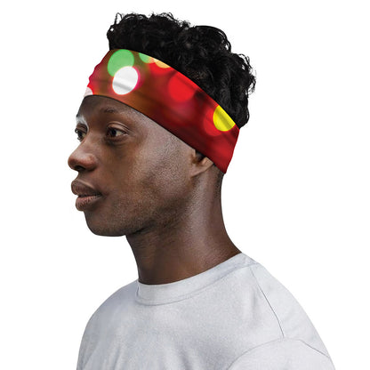 Defocused Christmas Lights Print Sports Headband