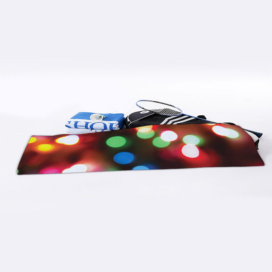Defocused Christmas Lights Print Sports Towel