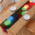 Defocused Christmas Lights Print Table Runner