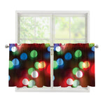 Defocused Christmas Lights Print Tier Curtains