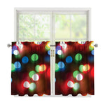 Defocused Christmas Lights Print Tier Curtains