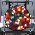 Defocused Christmas Lights Print Tire Cover