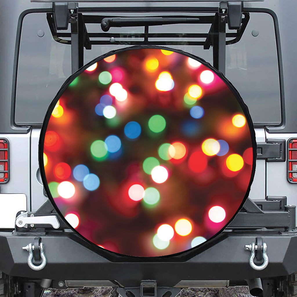 Defocused Christmas Lights Print Tire Cover