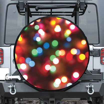 Defocused Christmas Lights Print Tire Cover