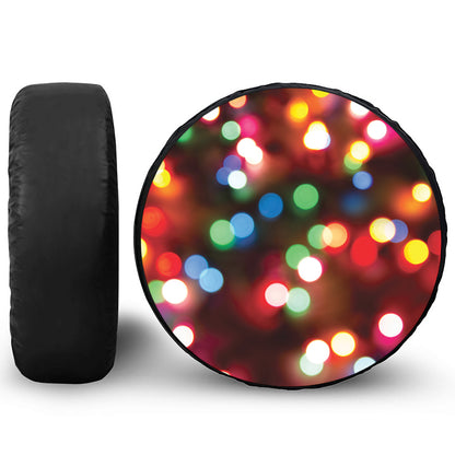 Defocused Christmas Lights Print Tire Cover