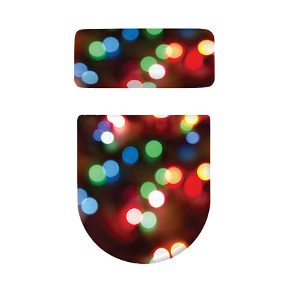 Defocused Christmas Lights Print Toilet Lid And Tank Cover Set