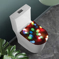 Defocused Christmas Lights Print Toilet Lid Cover
