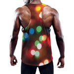 Defocused Christmas Lights Print Training Tank Top