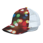 Defocused Christmas Lights Print White Mesh Trucker Cap