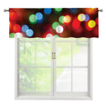 Defocused Christmas Lights Print Window Valance