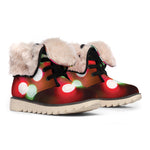 Defocused Christmas Lights Print Winter Boots
