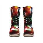 Defocused Christmas Lights Print Winter Boots