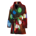 Defocused Christmas Lights Print Women's Bathrobe
