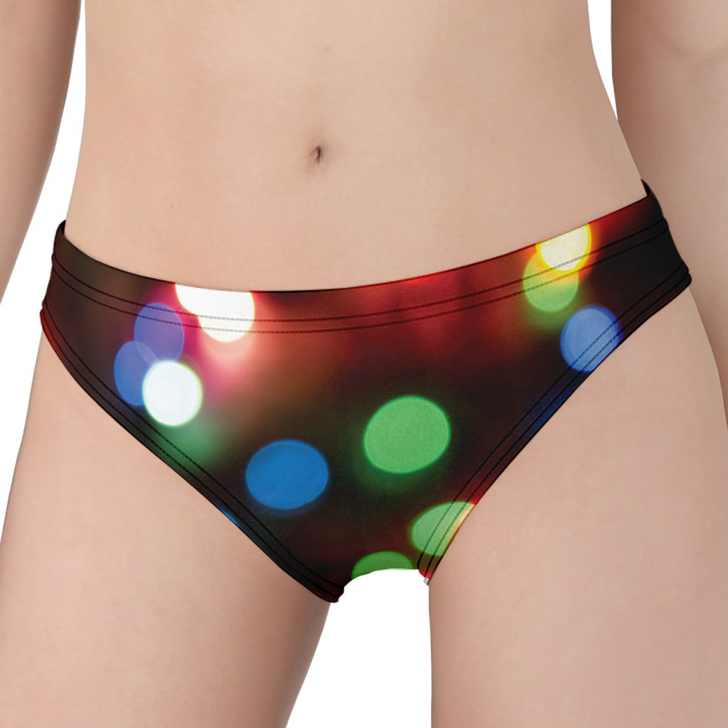 Defocused Christmas Lights Print Women's Panties