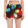 Defocused Christmas Lights Print Women's Split Running Shorts