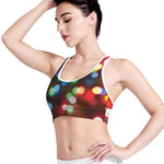 Defocused Christmas Lights Print Women's Sports Bra
