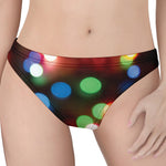 Defocused Christmas Lights Print Women's Thong