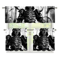 Demon Samurai Print 3 Piece Kitchen Curtains