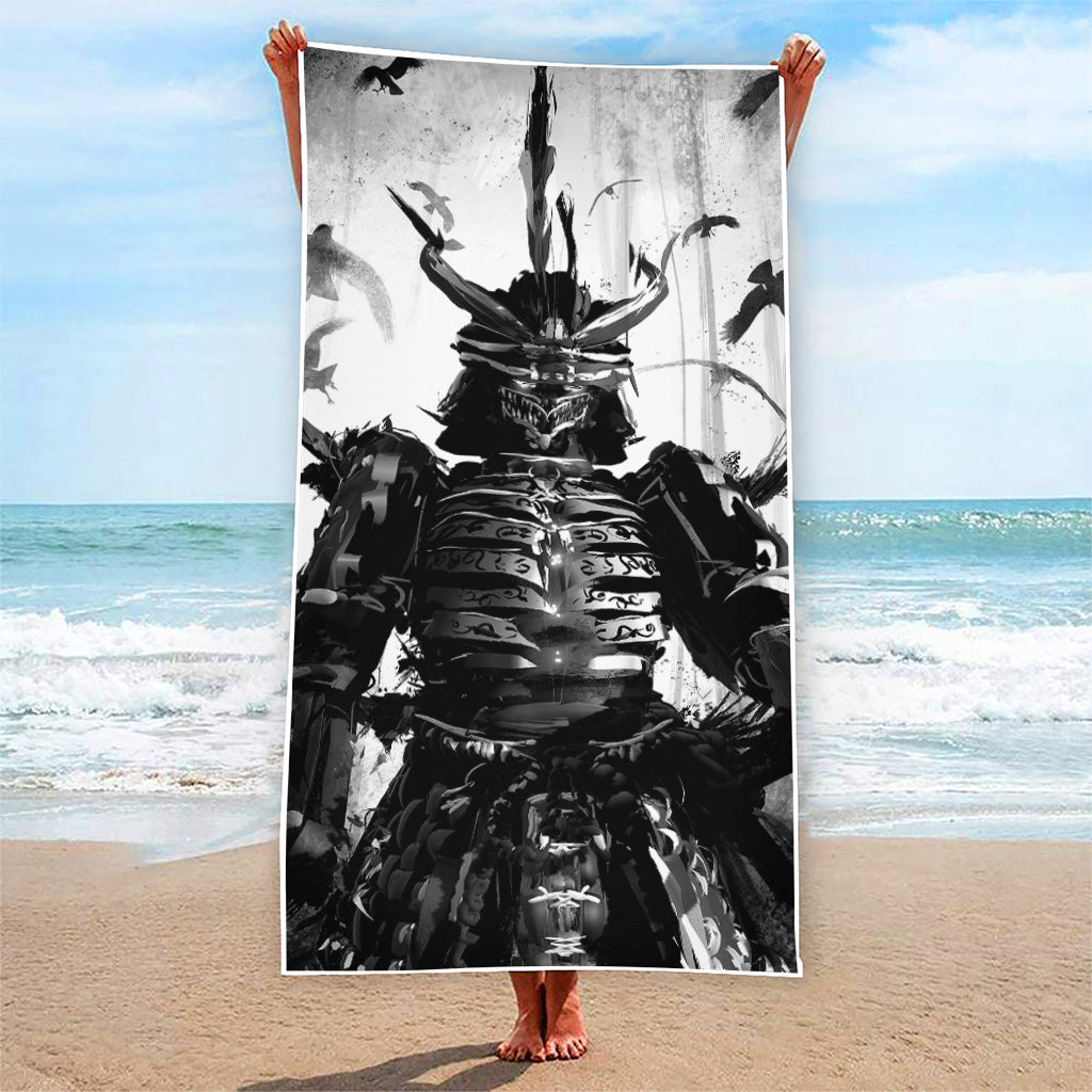 Demon Samurai Print Beach Towel