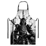 Demon Samurai Print Bib Apron With Pocket