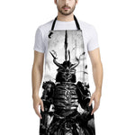 Demon Samurai Print Bib Apron With Pocket