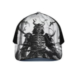 Demon Samurai Print Black Mesh Trucker Cap