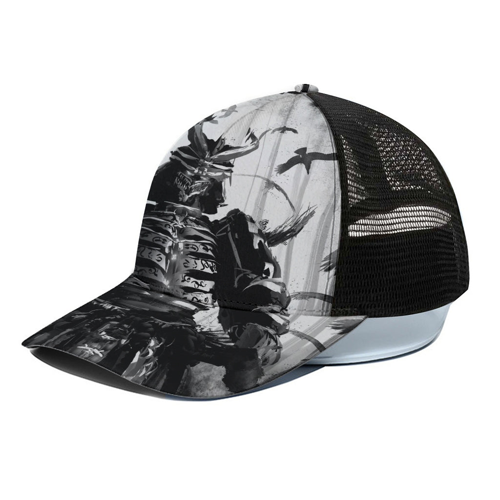 Demon Samurai Print Black Mesh Trucker Cap