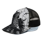 Demon Samurai Print Black Mesh Trucker Cap